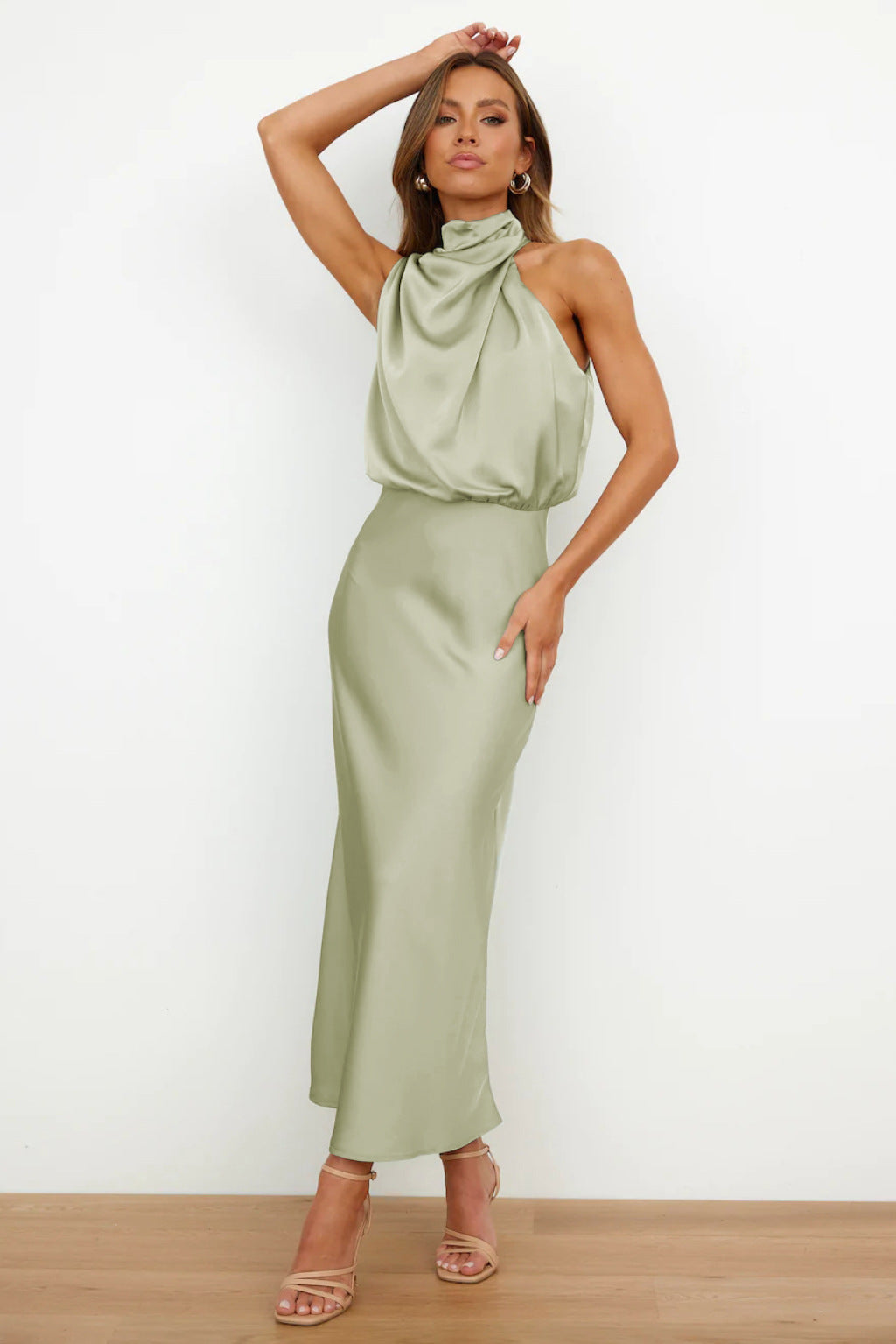 Genevieve | High Neck Draped Dress
