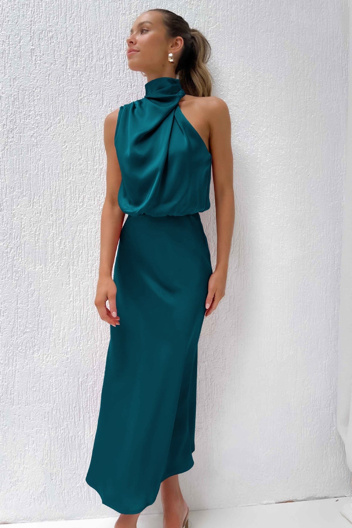 Genevieve | High Neck Draped Dress