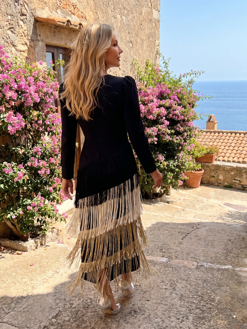Fiona | Fringe Skirt Midi Dress