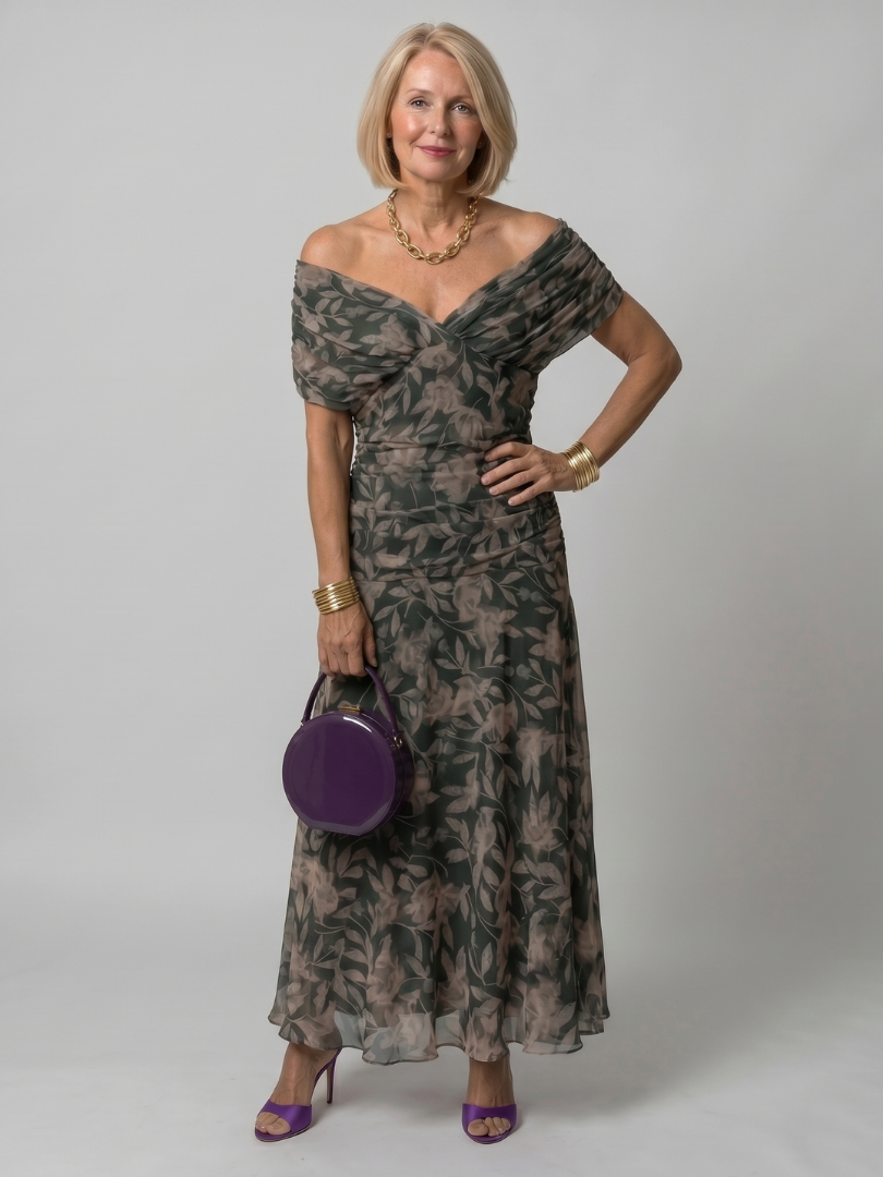 Odette | Off Shoulder Flow Midi Dress
