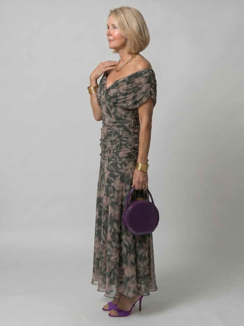 Odette | Off Shoulder Flow Midi Dress