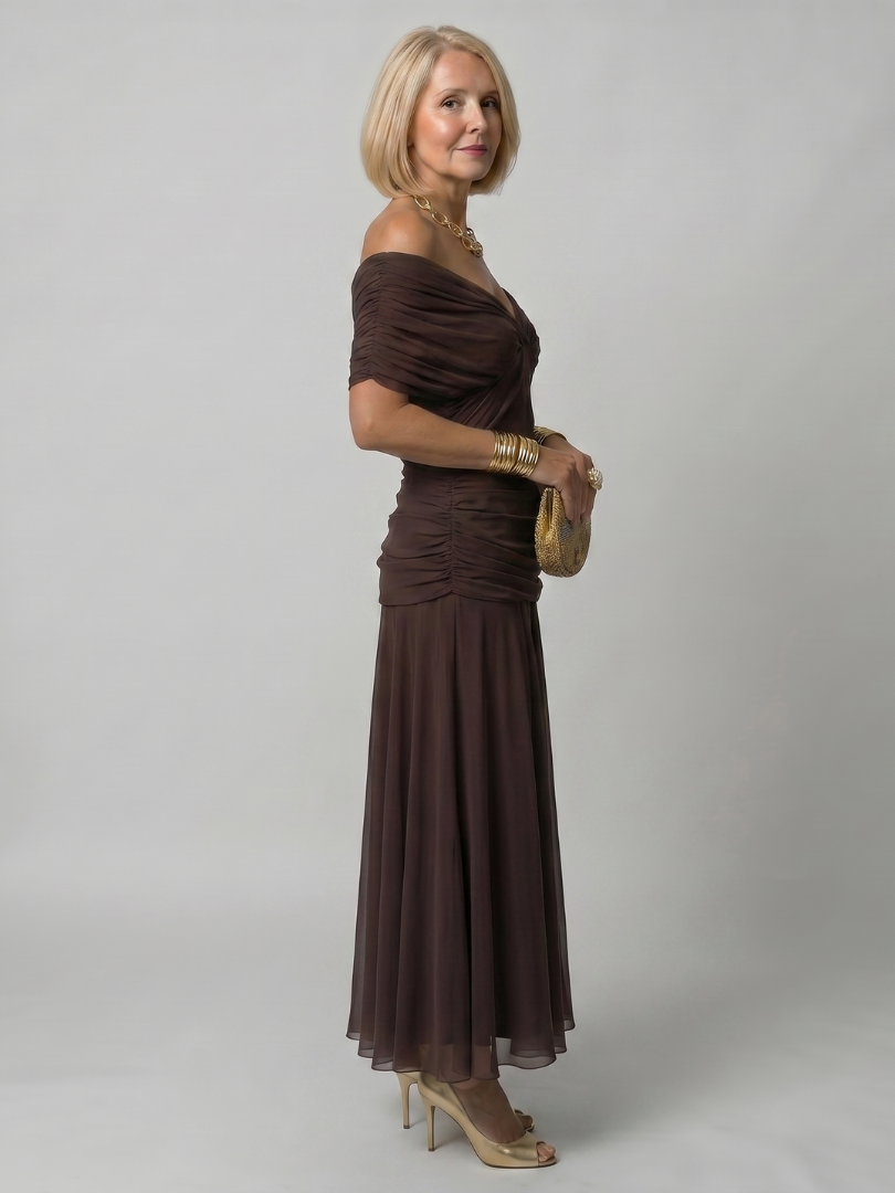 Odette | Off Shoulder Flow Midi Dress