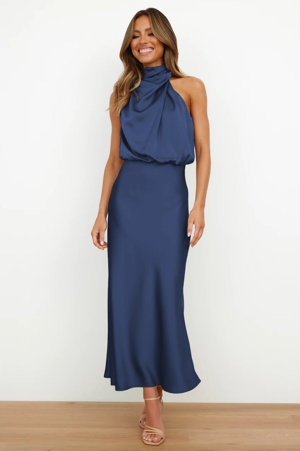 Genevieve | High Neck Draped Dress