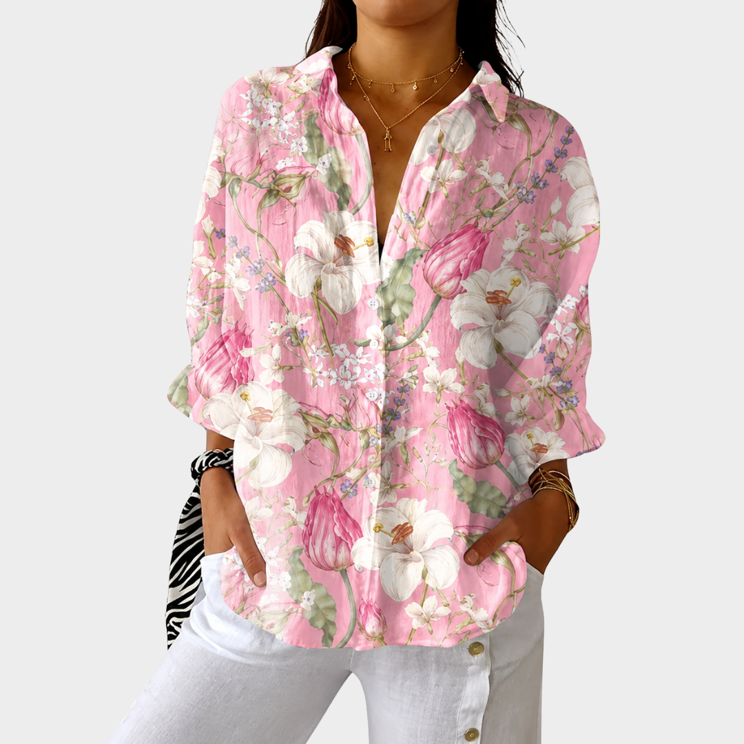 Rosie | Blush Pink Floral Blouse