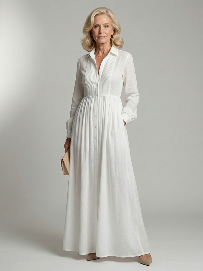 Winona | Soft Flow Button Front Maxi Dress