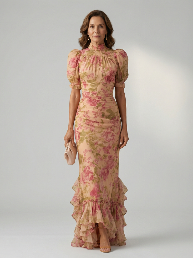 Annika | High Neck Puff Sleeve Dress