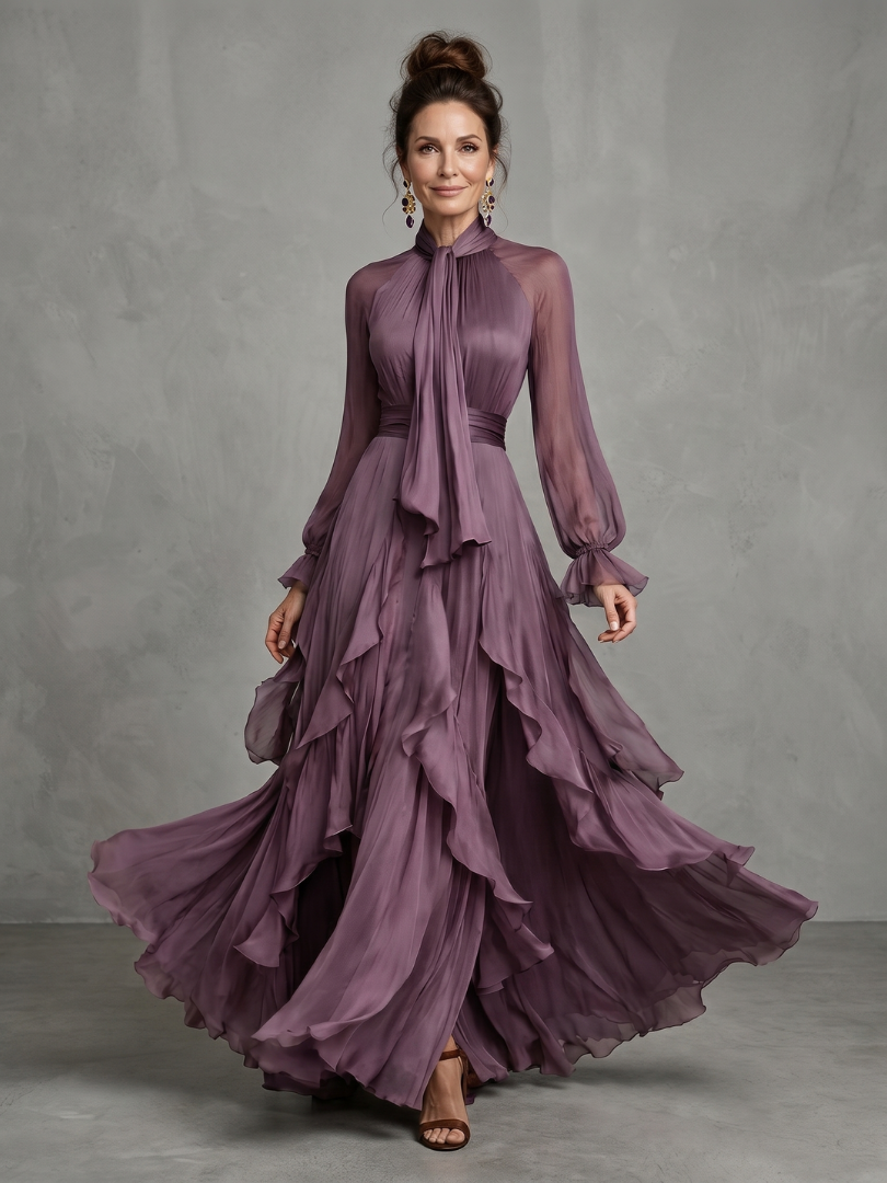 Esme | Tie Neck Tiered Maxi Dress