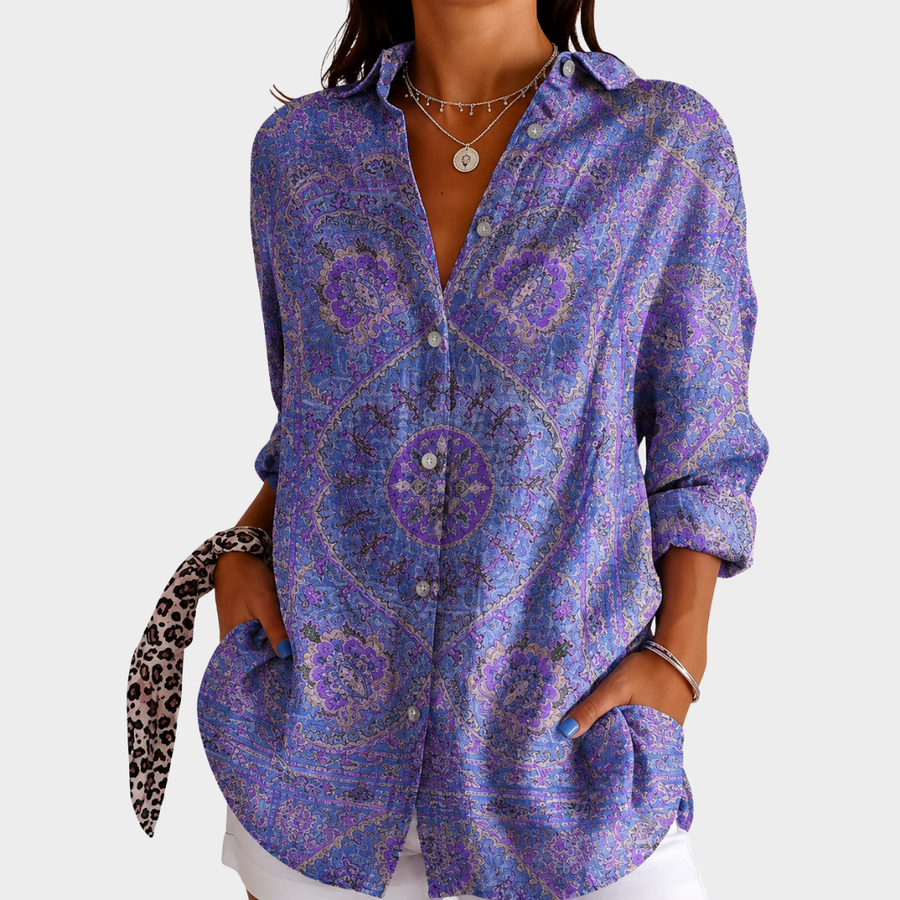 Tamsin | Violet Paisley Blouse