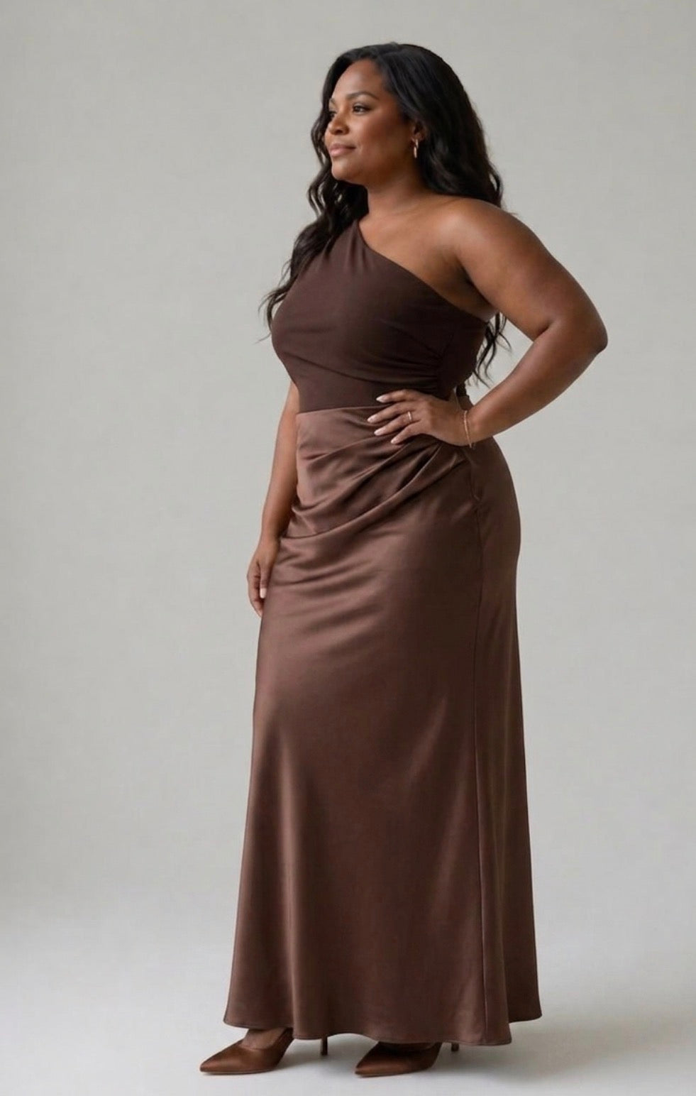 Simone | Asymmetric Satin Maxi Dress