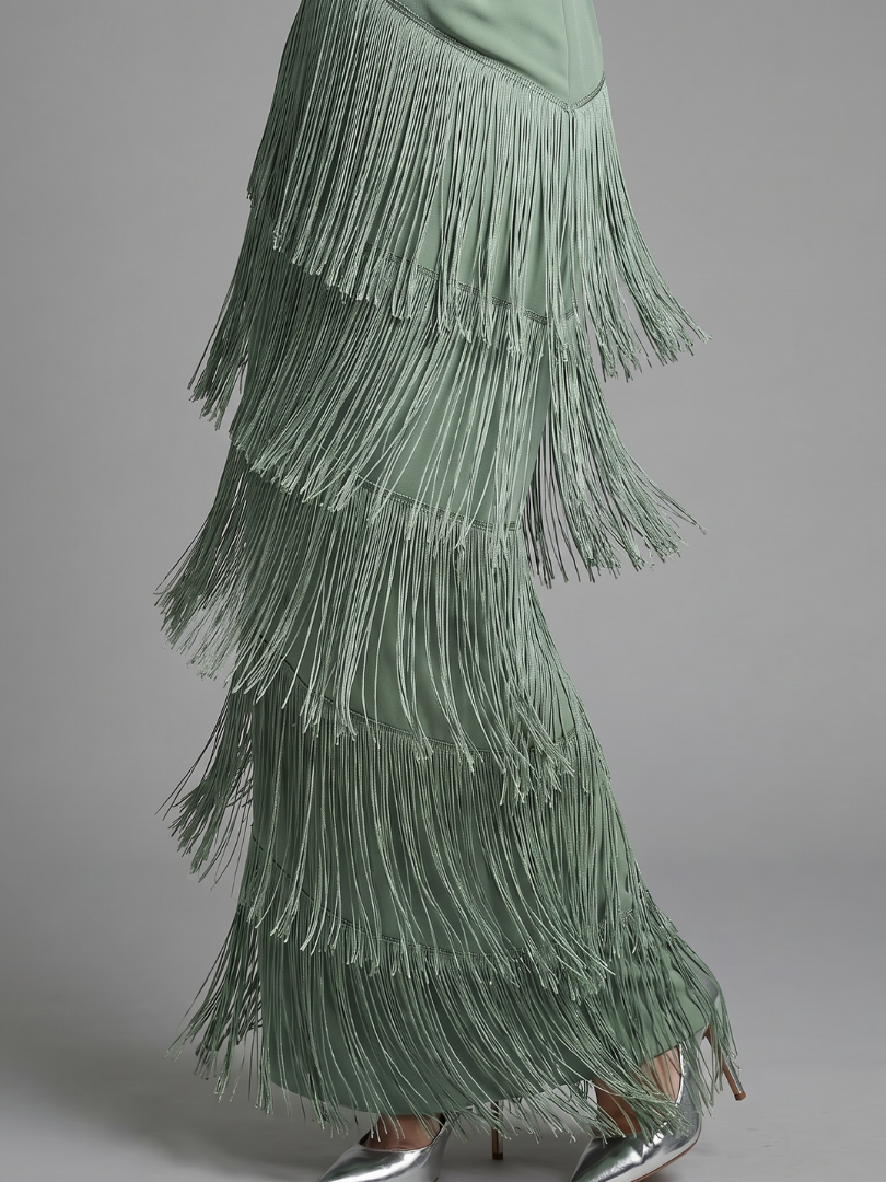 Fiona | Fringe Skirt Midi Dress