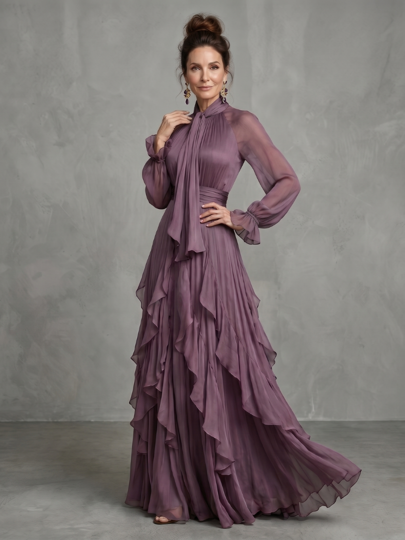 Esme | Tie Neck Tiered Maxi Dress