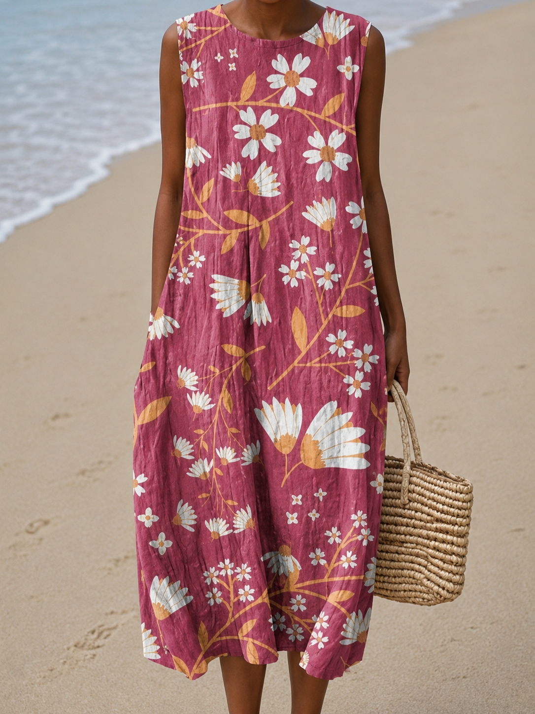 Charlotte | Sleeveless Printed Midi Dress