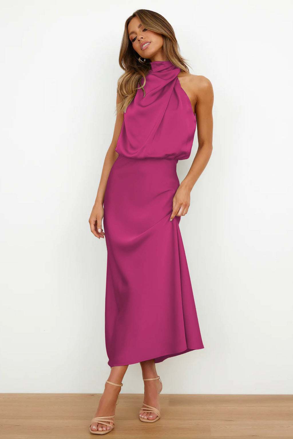 Genevieve | High Neck Draped Dress