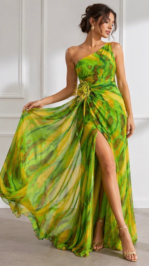 Lorna | One Shoulder Draped Maxi Dress
