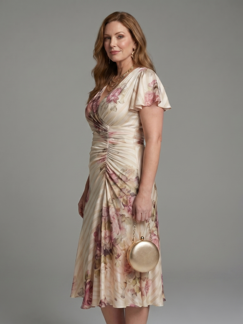 Eden | Flutter Sleeve Wrap Midi Dress