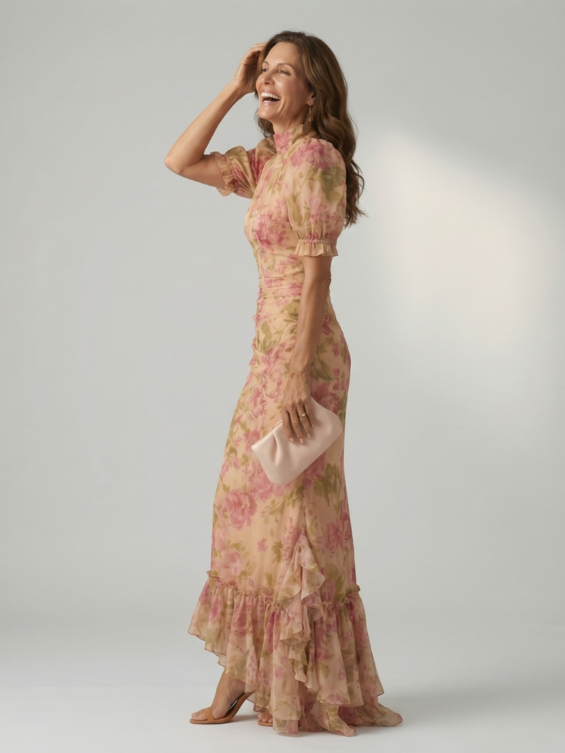 Annika | High Neck Puff Sleeve Dress