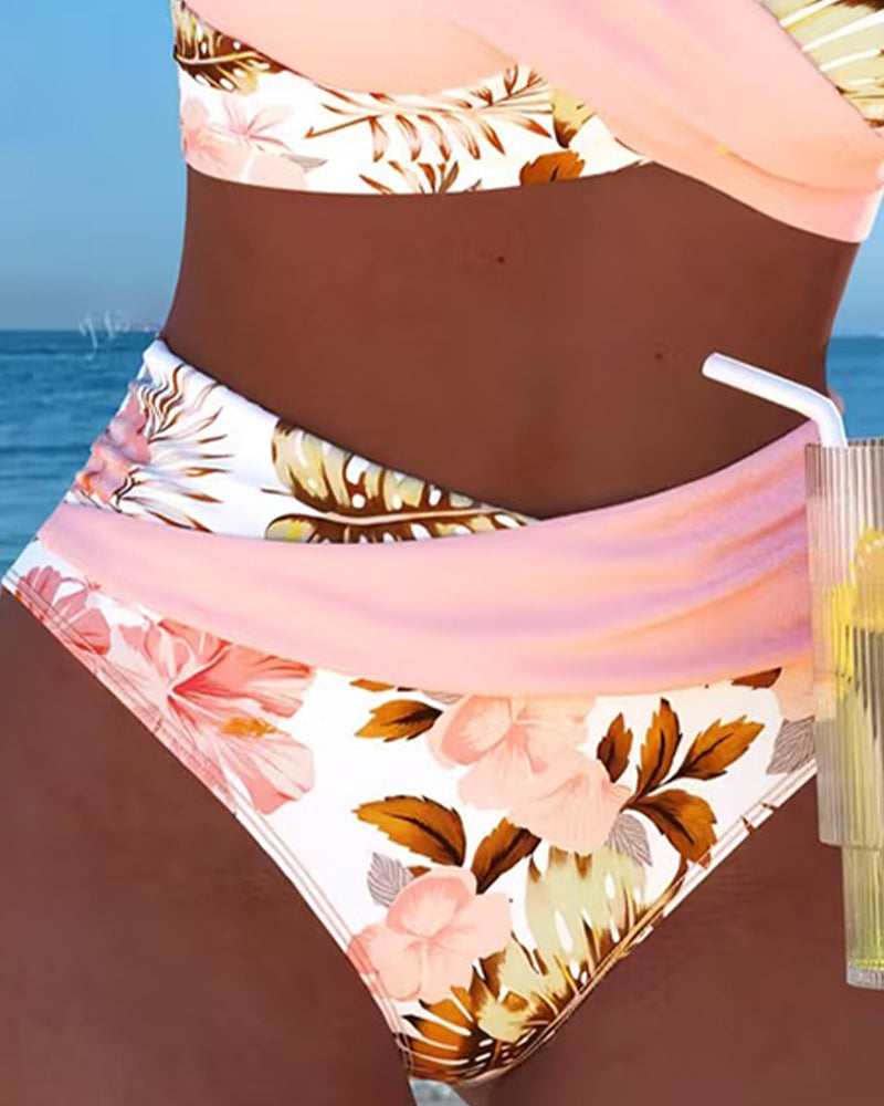 Joelle | Floral Contrast Split Bikini