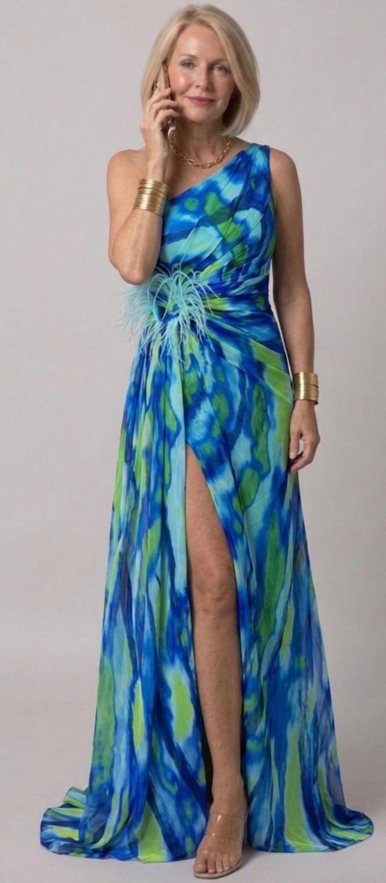 Lorna | One Shoulder Draped Maxi Dress