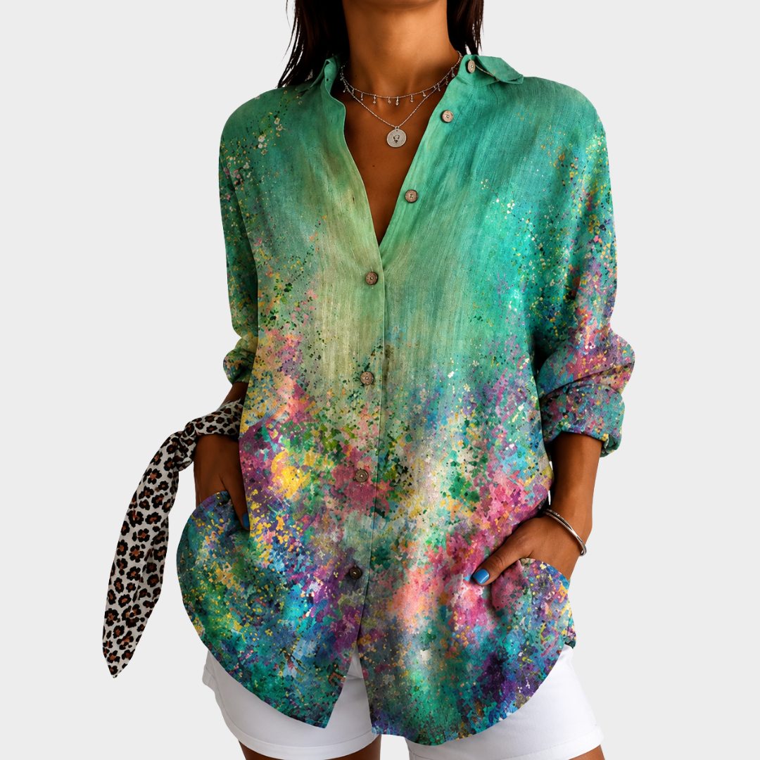 Esmeralda | Emerald Meadow Floral Blouse