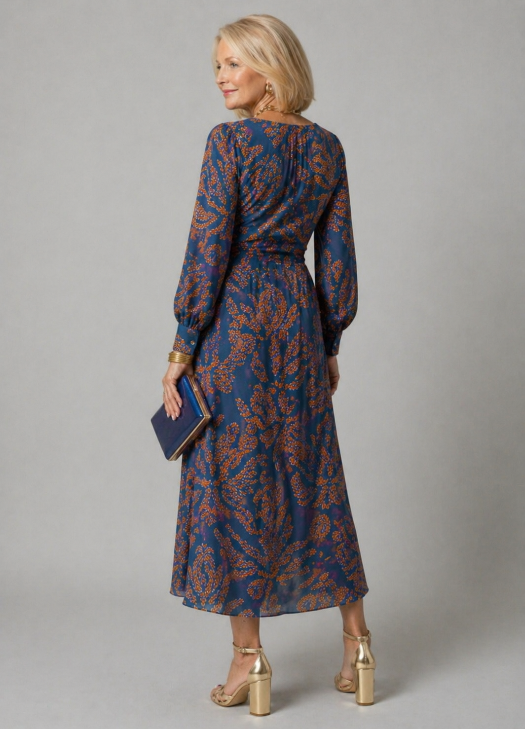 Dahlia | Floral Twist Front Midi Dress