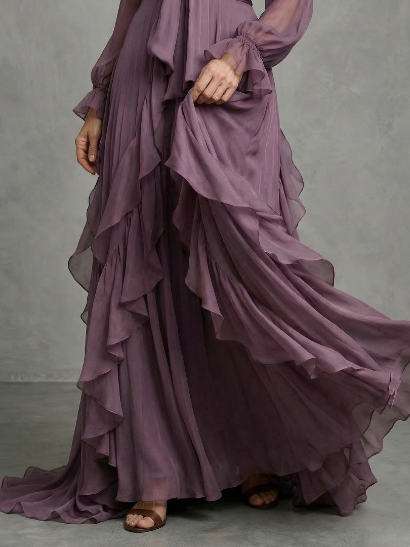 Esme | Tie Neck Tiered Maxi Dress