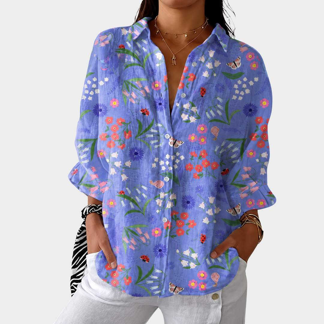 Lyra | Periwinkle Blossom Blouse