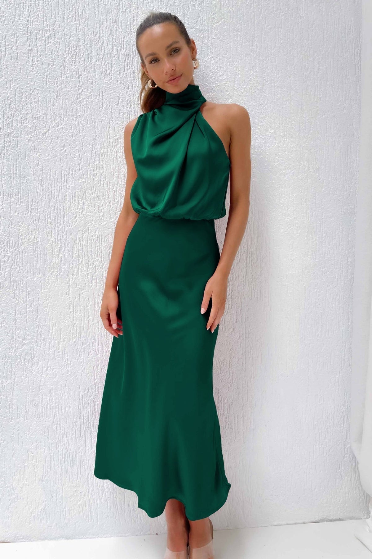 Genevieve | High Neck Draped Dress