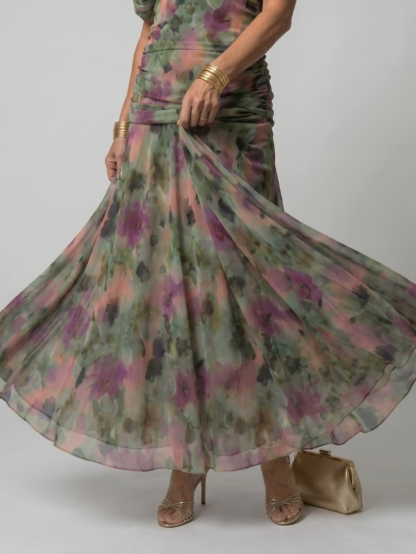 Odette | Off Shoulder Flow Midi Dress