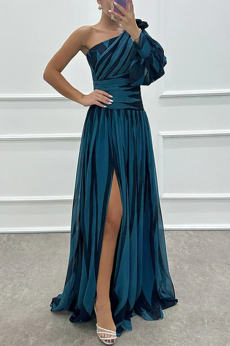 Marisol | Striped One Shoulder Maxi Dress