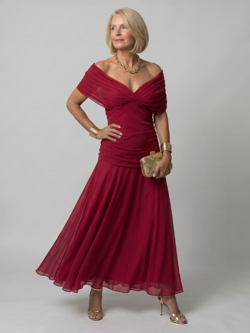 Odette | Off Shoulder Flow Midi Dress