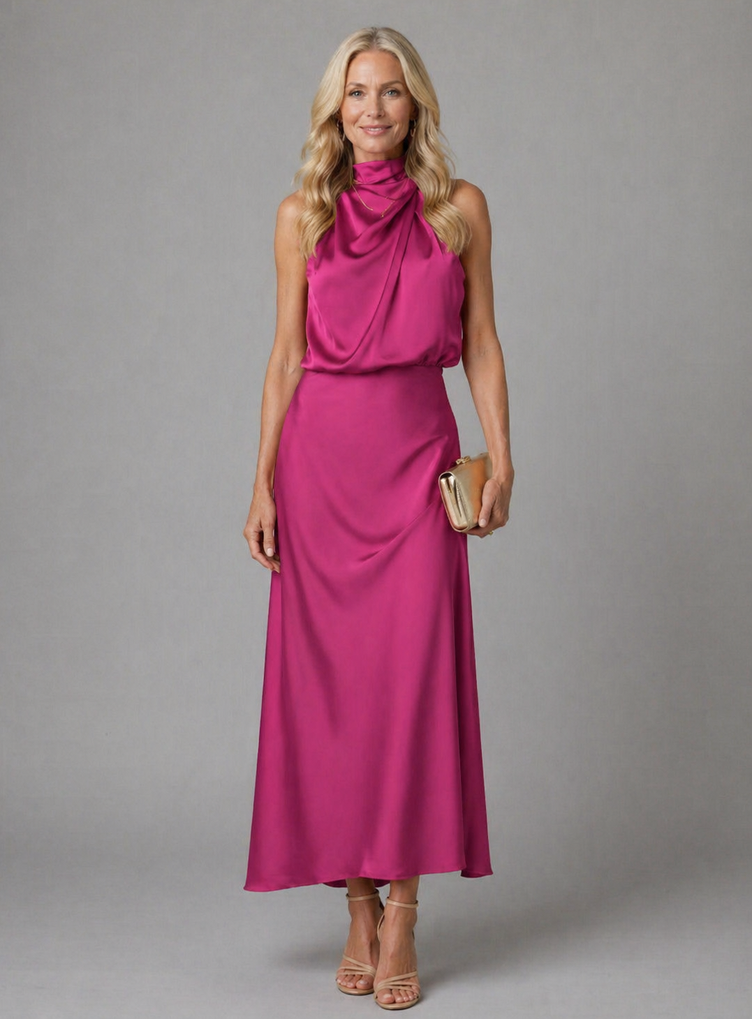 Genevieve | High Neck Draped Dress