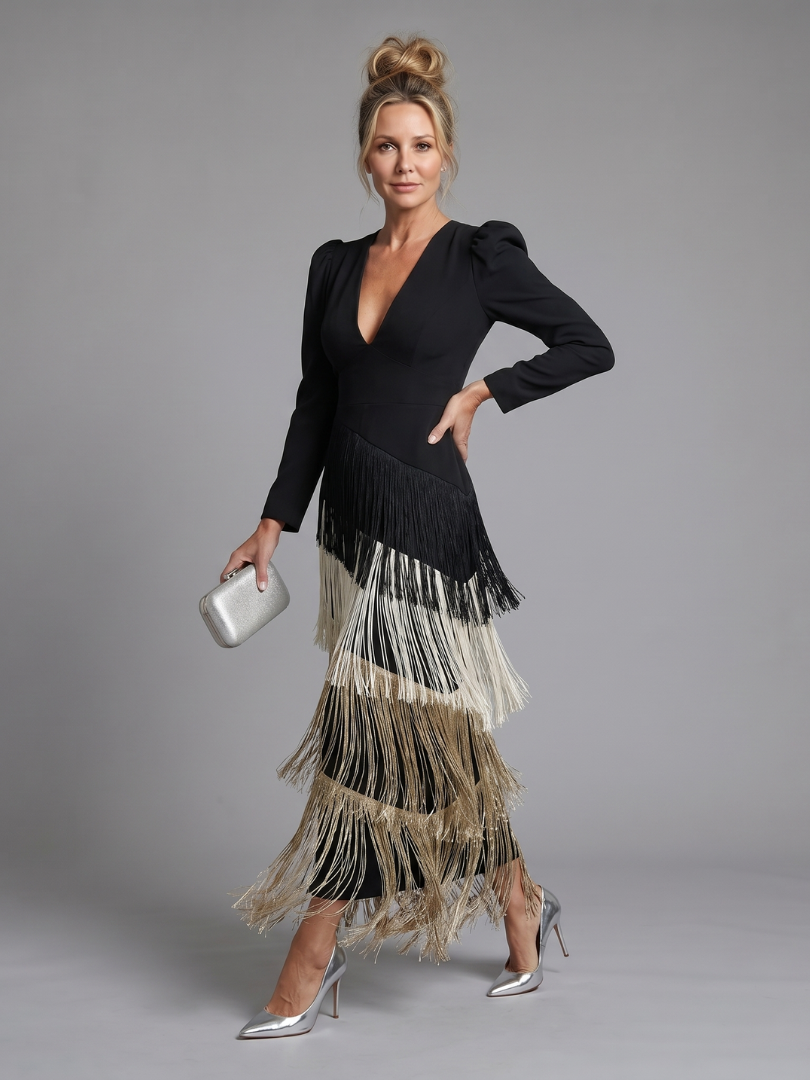 Fiona | Fringe Skirt Midi Dress