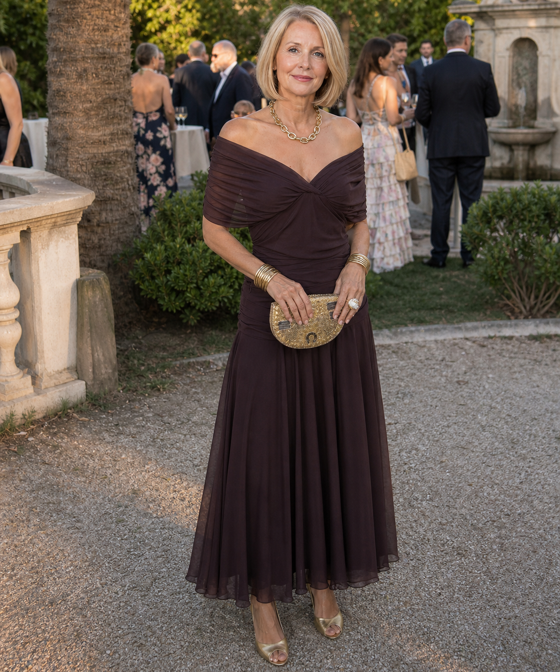 Odette | Off Shoulder Flow Midi Dress