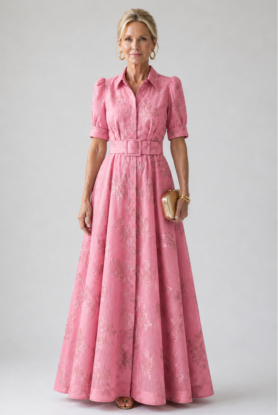Delphine | Belted Floral Maxi Dress