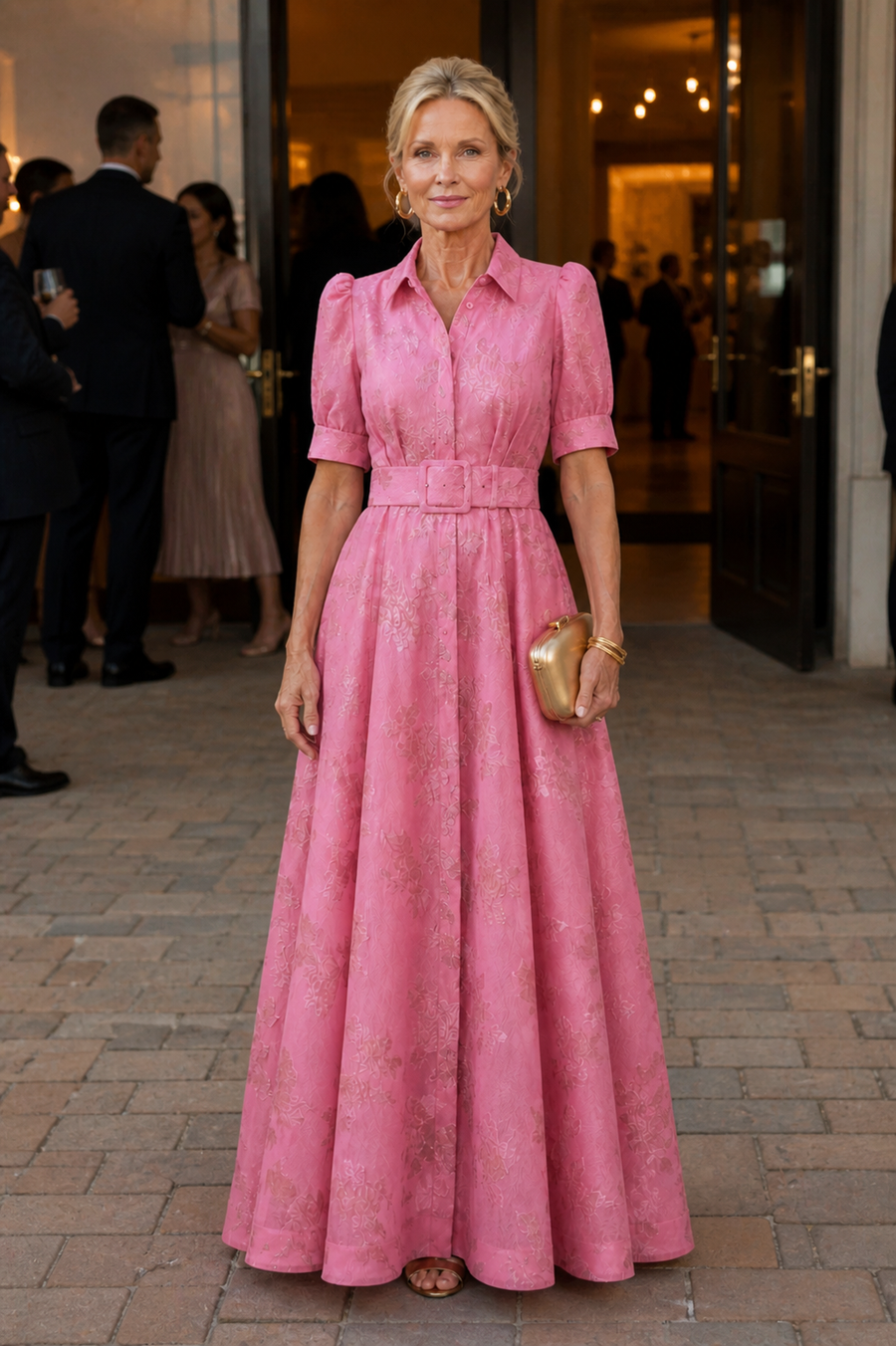 Delphine | Belted Floral Maxi Dress