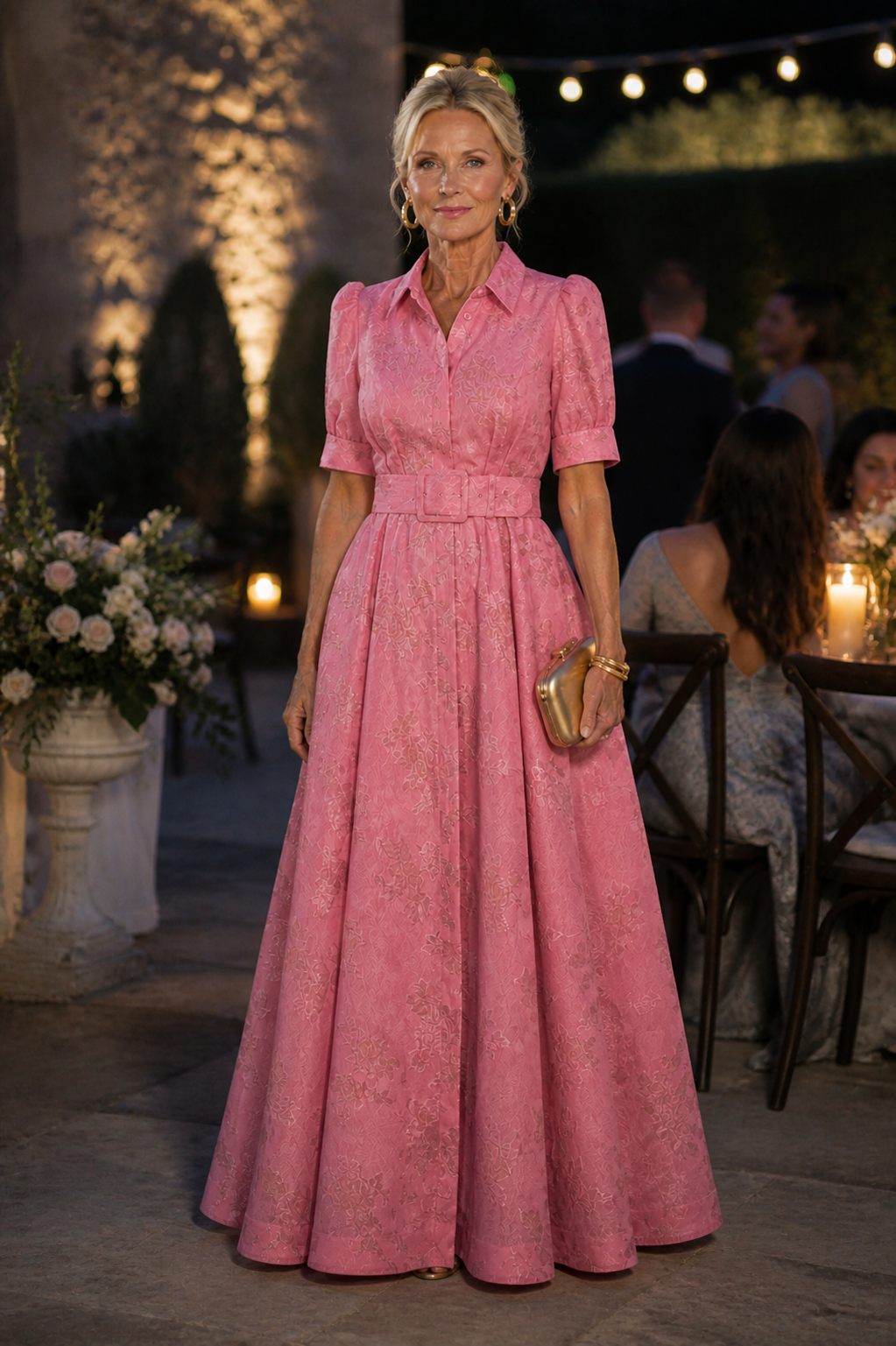Delphine | Belted Floral Maxi Dress