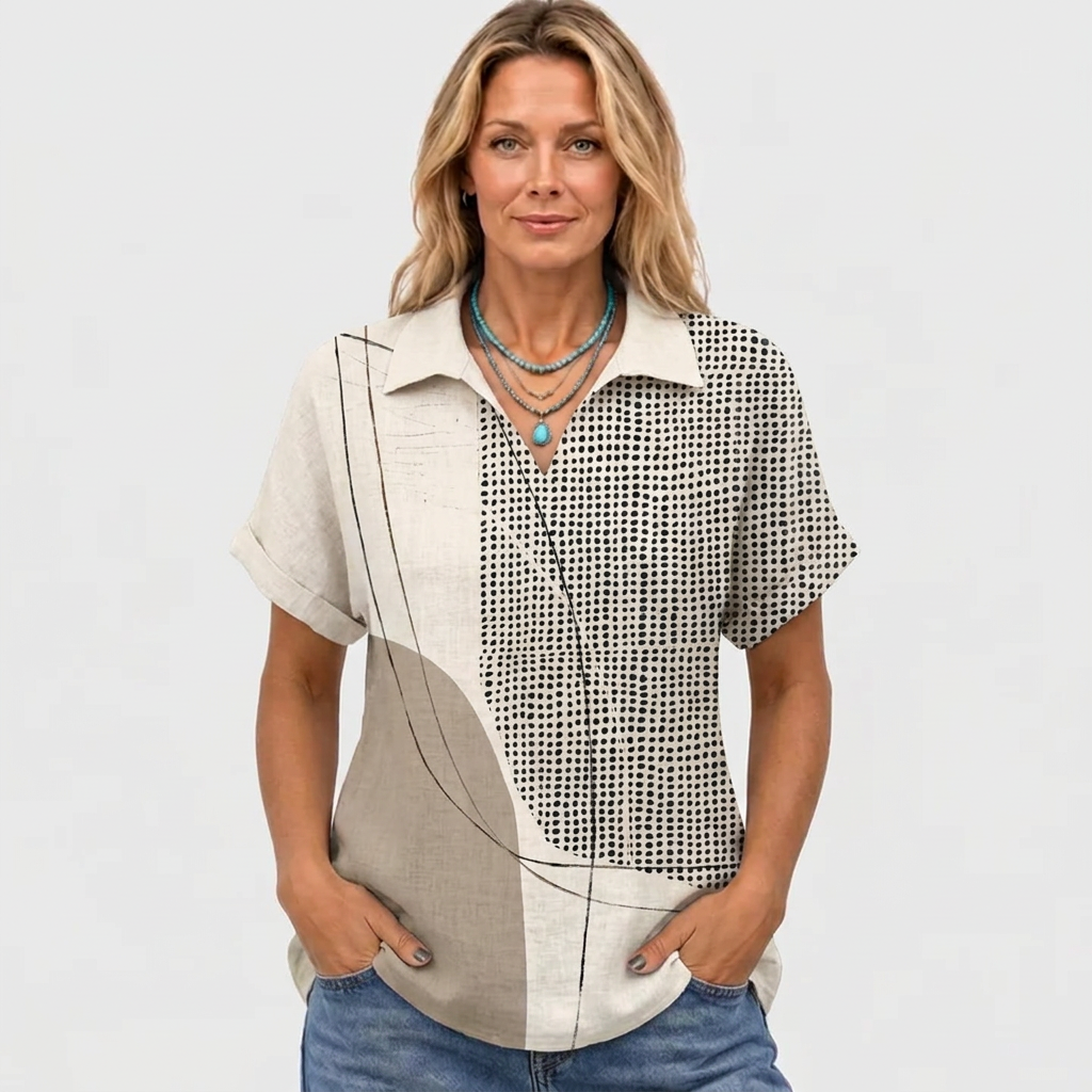 Lana | Abstract Collared Top