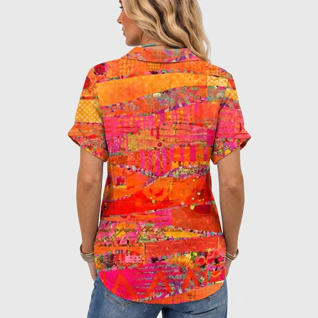 Louisa | Abstract Collared Top