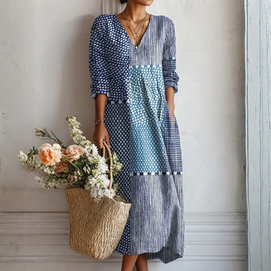 Esra | Elegant Floral Dress in Natural Style