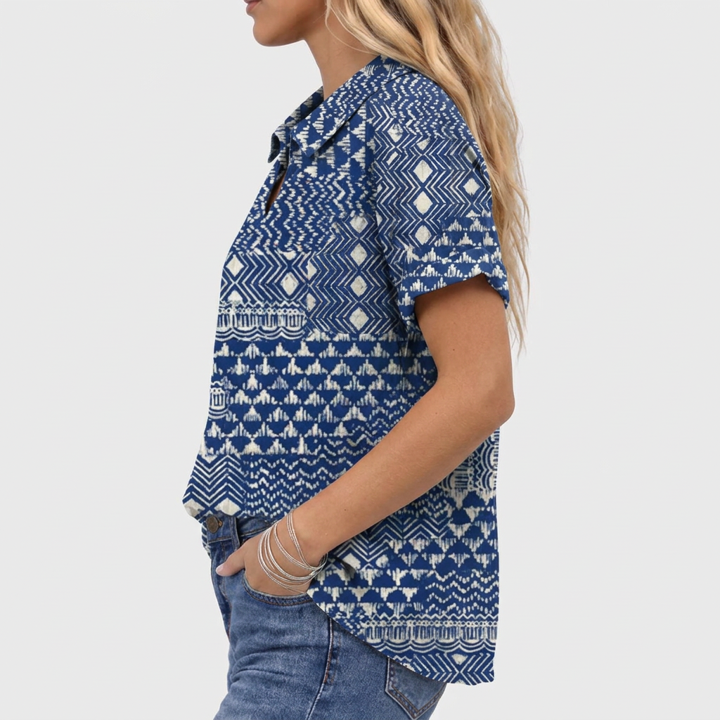 Zarah | Boho Collared Top