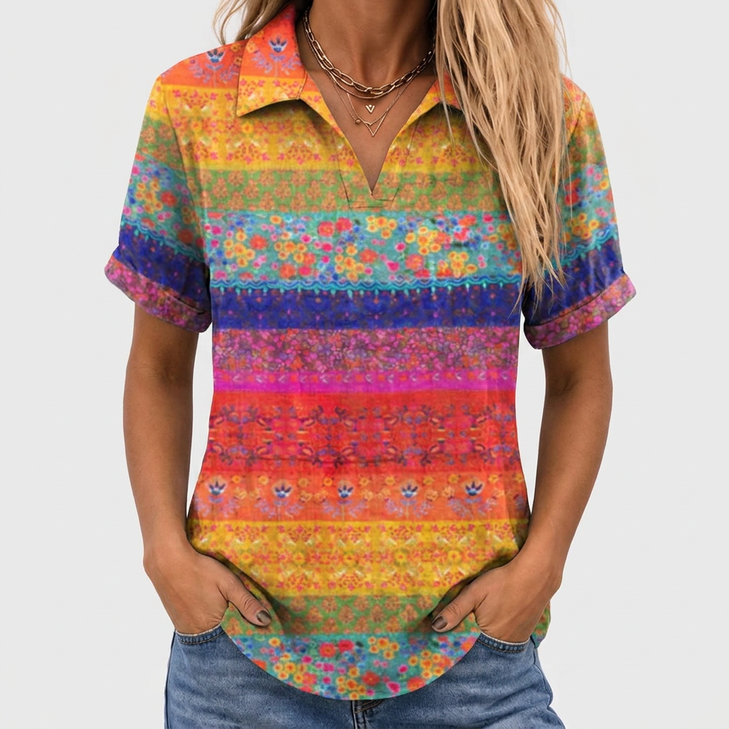 Nia | Floral Collared Top