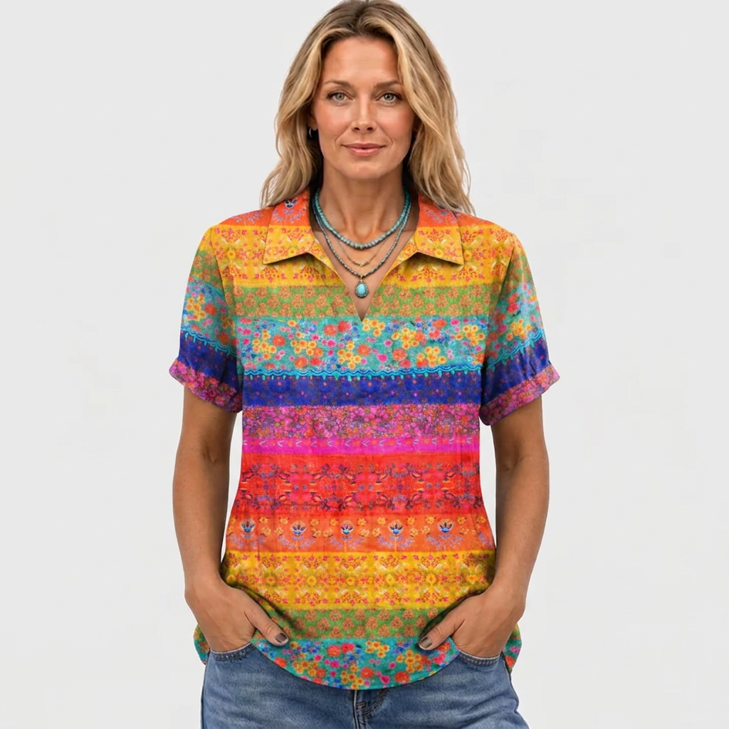 Nia | Floral Collared Top