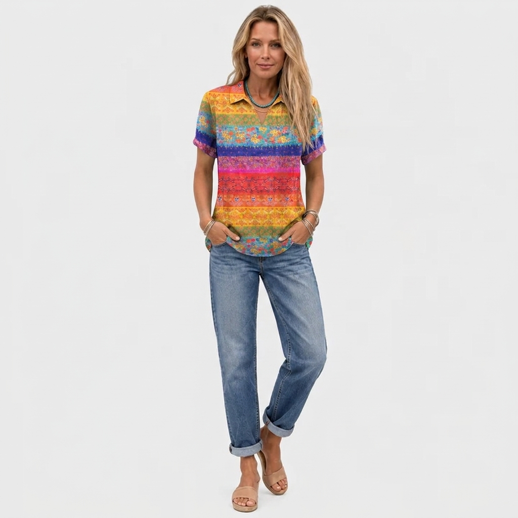 Nia | Floral Collared Top