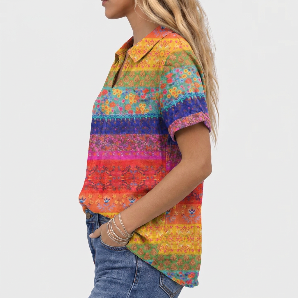 Nia | Floral Collared Top