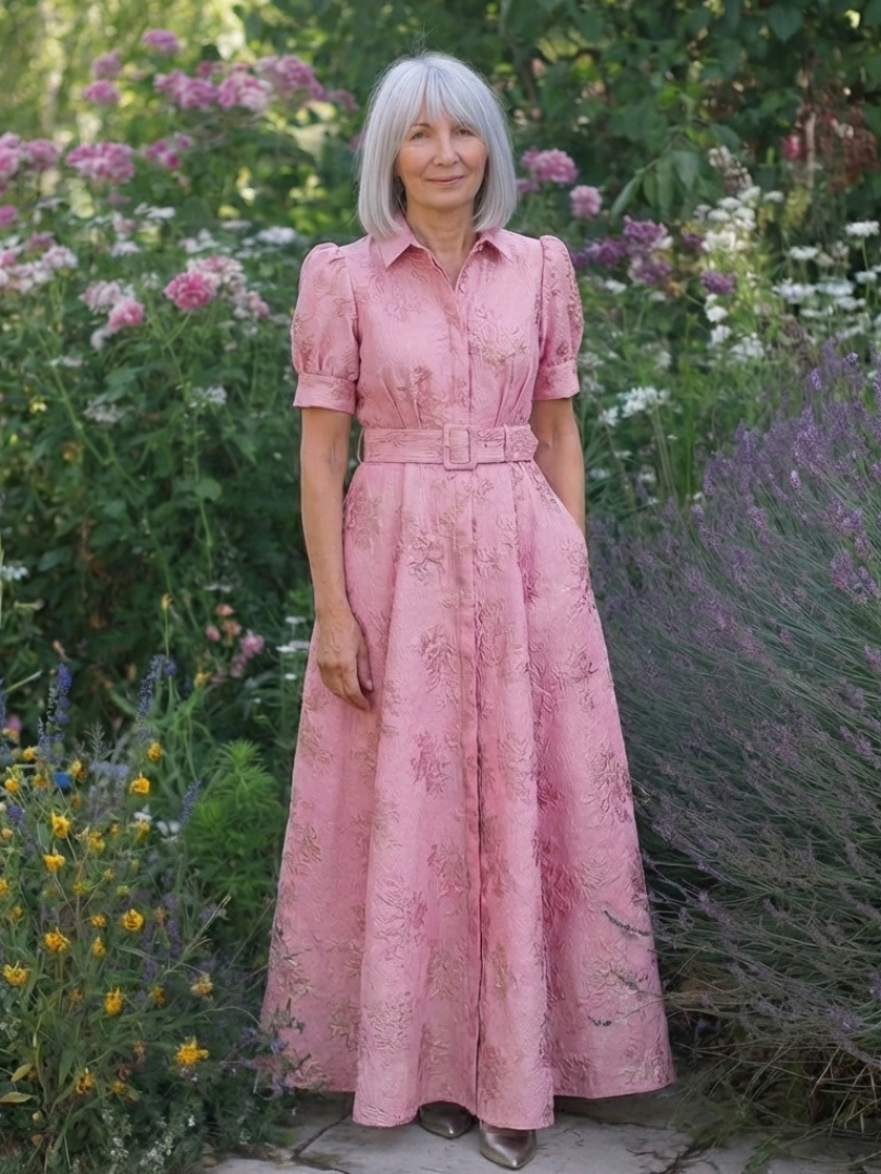 Delphine | Belted Floral Maxi Dress