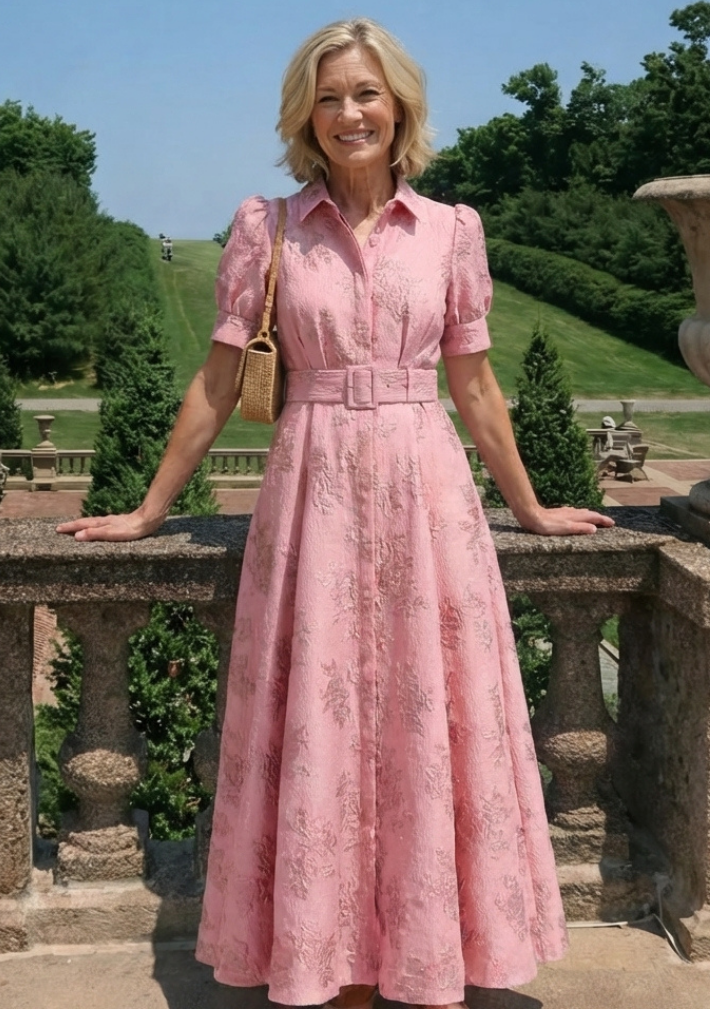 Delphine | Belted Floral Maxi Dress