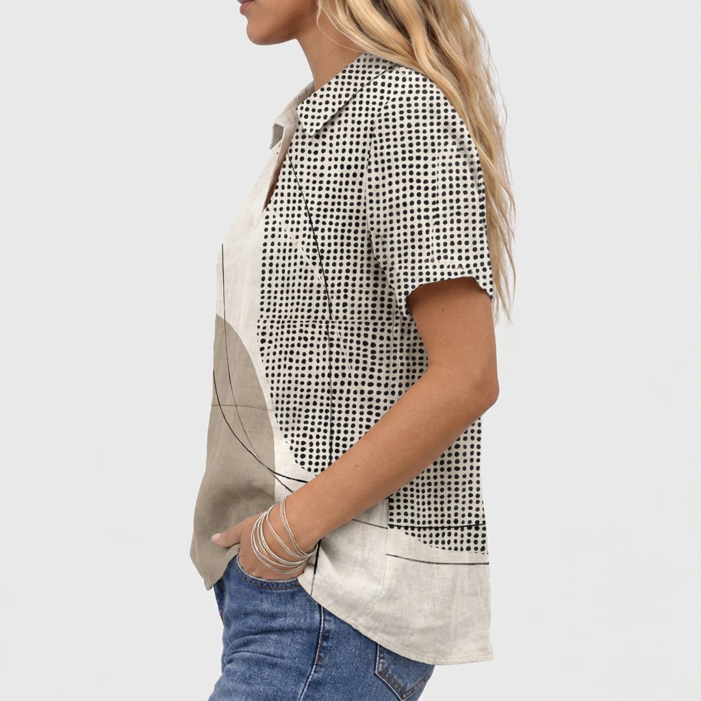 Lana | Abstract Collared Top
