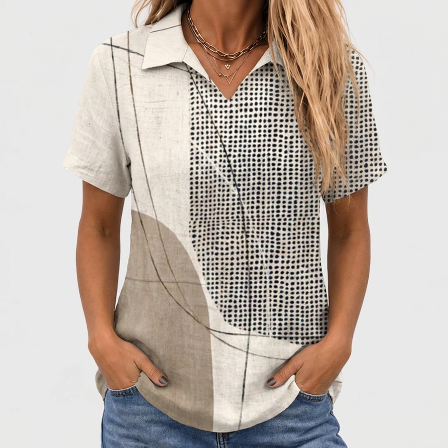 Lana | Abstract Collared Top