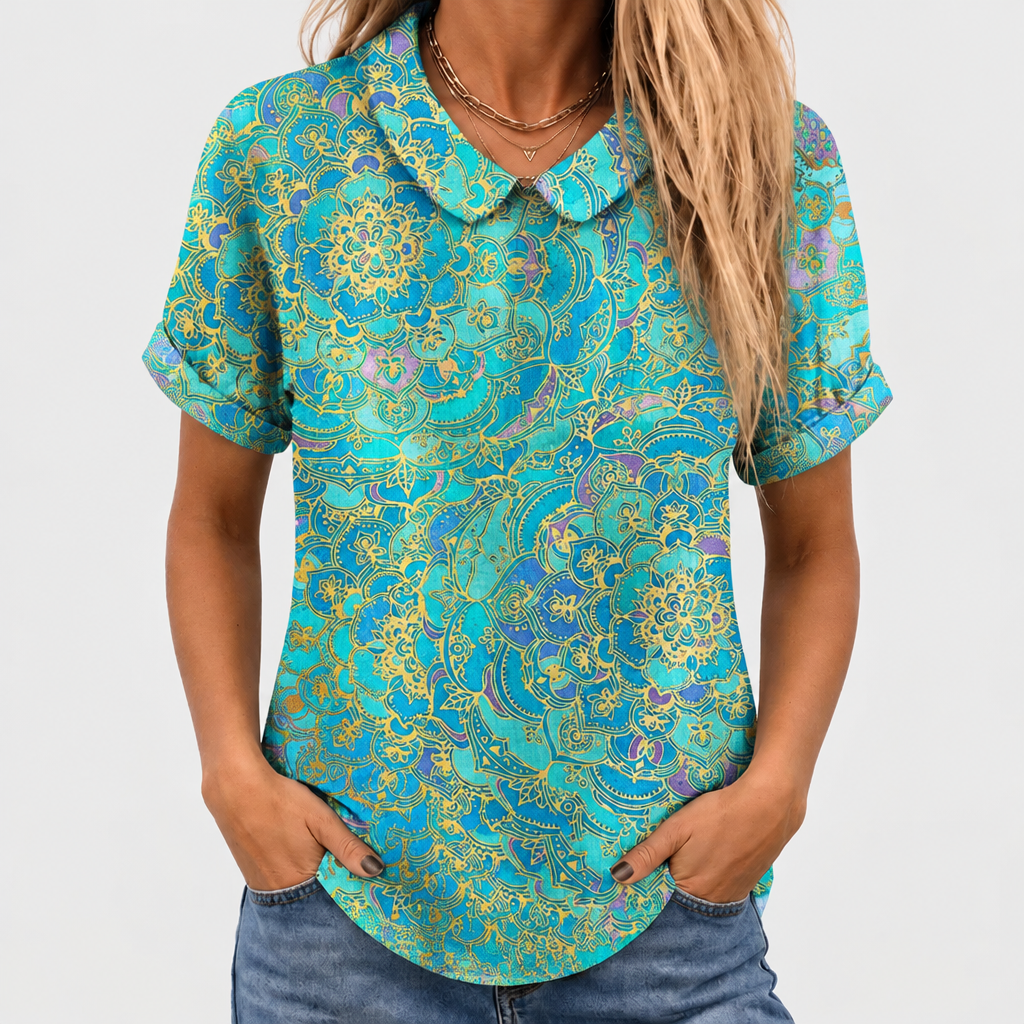 Lona | Paisley Collared Top