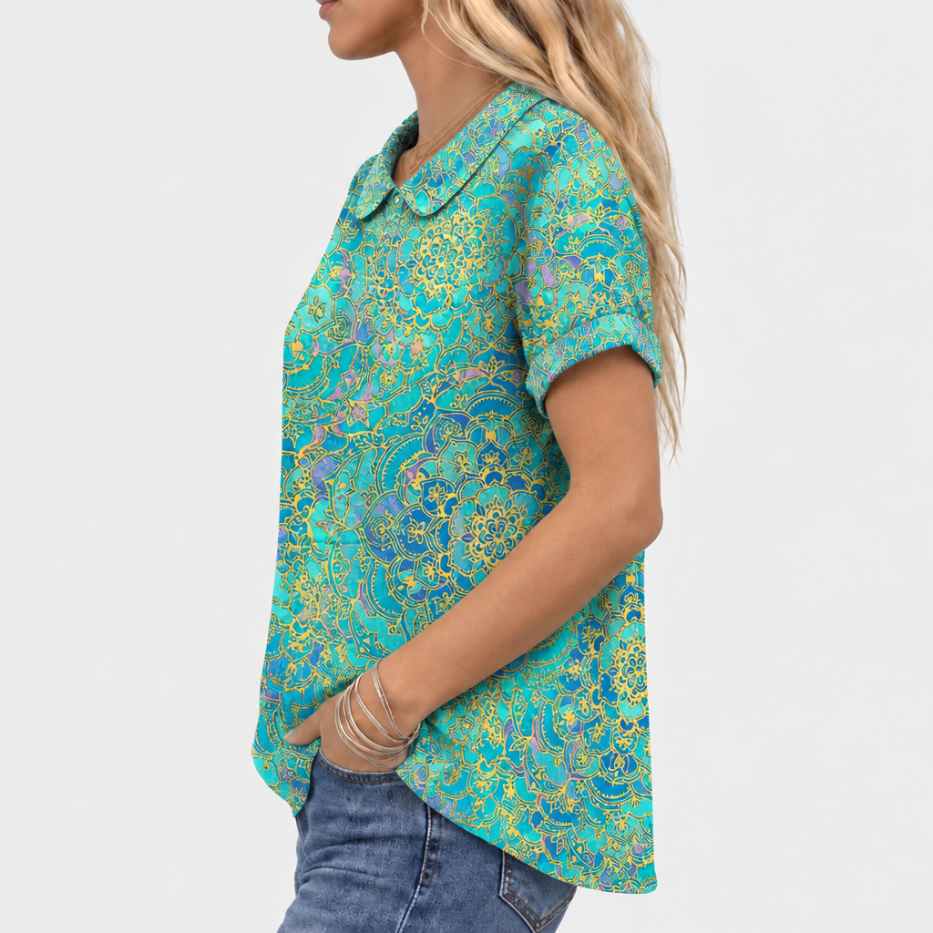 Lona | Paisley Collared Top